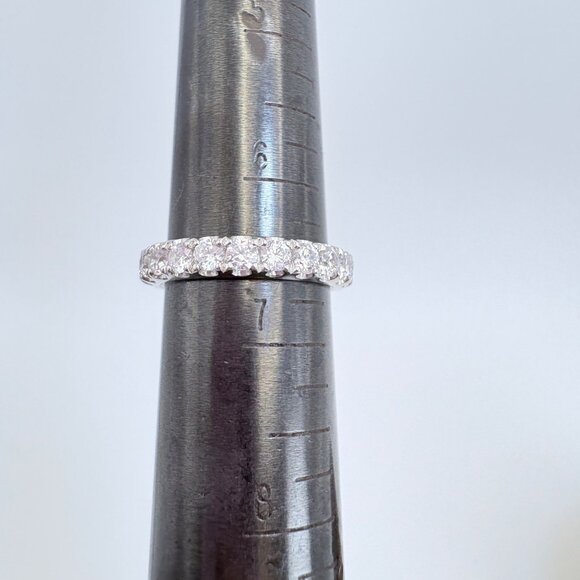 VTG Sterling Silver 925 Cubic Zirconia Prong Set Band Statement Ring Size 6.5 - Picture 8 of 8